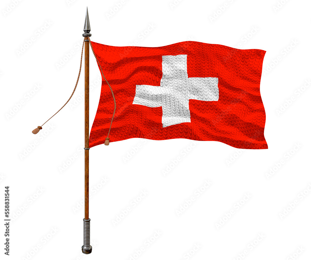 National flag  of Switzerland. Background  with flag Flag Switzerland