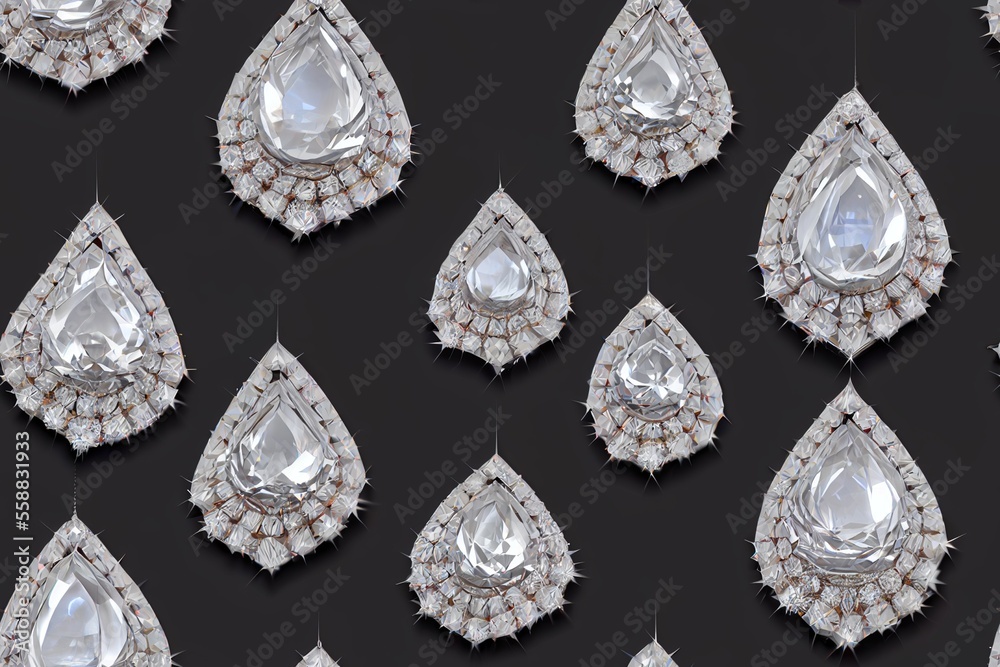 Obraz premium Diamond April Birthstone Gem Gemstone Jewel Crystal Seamless Texture Pattern Tiled Repeatable Tessellation Background Image