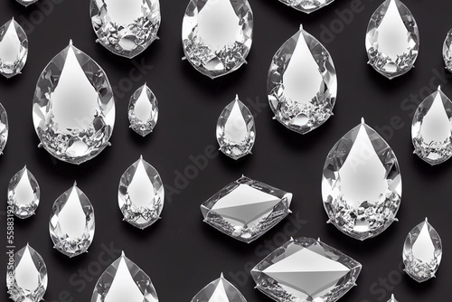 Diamond April Birthstone Gem Gemstone Jewel Crystal Seamless Texture Pattern Tiled Repeatable Tessellation Background Image