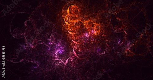 3D rendering abstract colorful fractal light background