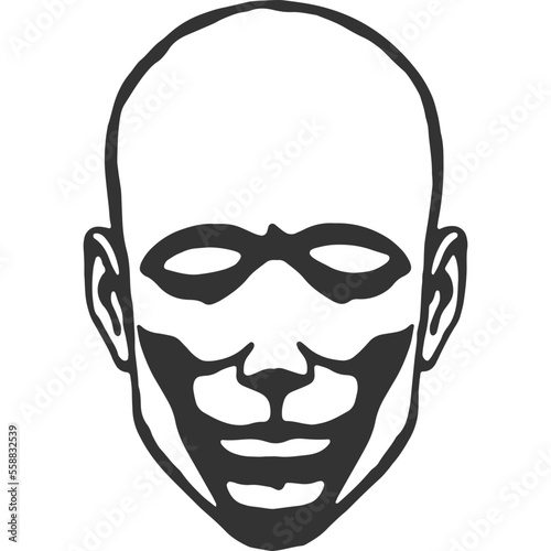 Odd Mask Vintage Illustration Vector