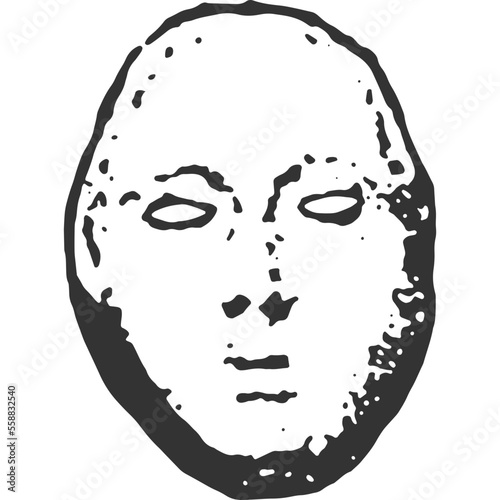 Odd Mask Vintage Illustration Vector