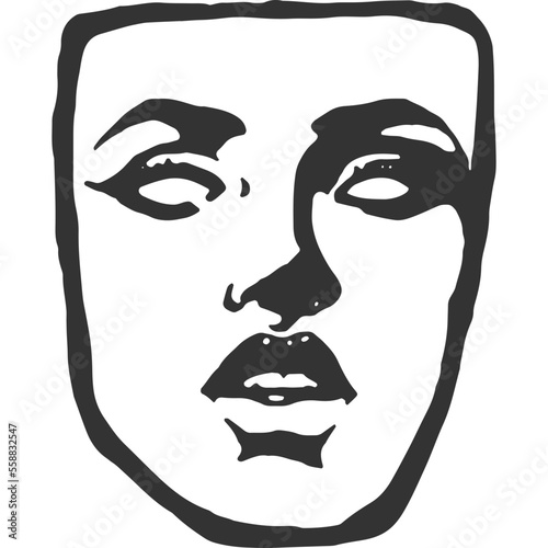 Odd Mask Vintage Illustration Vector