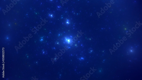 3D rendering abstract multicolor fractal light background