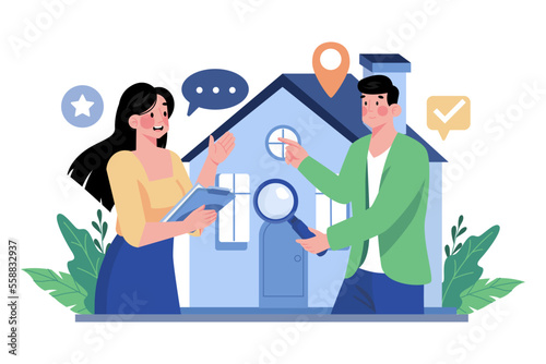 The broker is introducing the rental house to the client