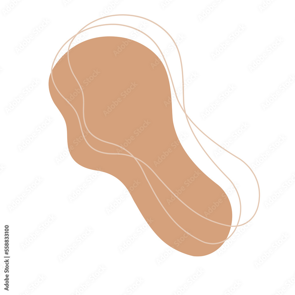 Abstract shape brown blob and line art. Abstract shape brown blob and line art.