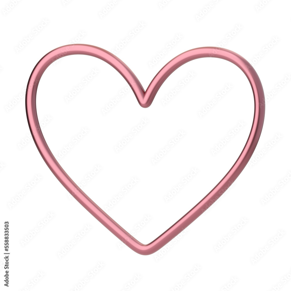 3d heart icon. Concept of love day, Valentines day, likes, wedding event. 3d high quality render isolated