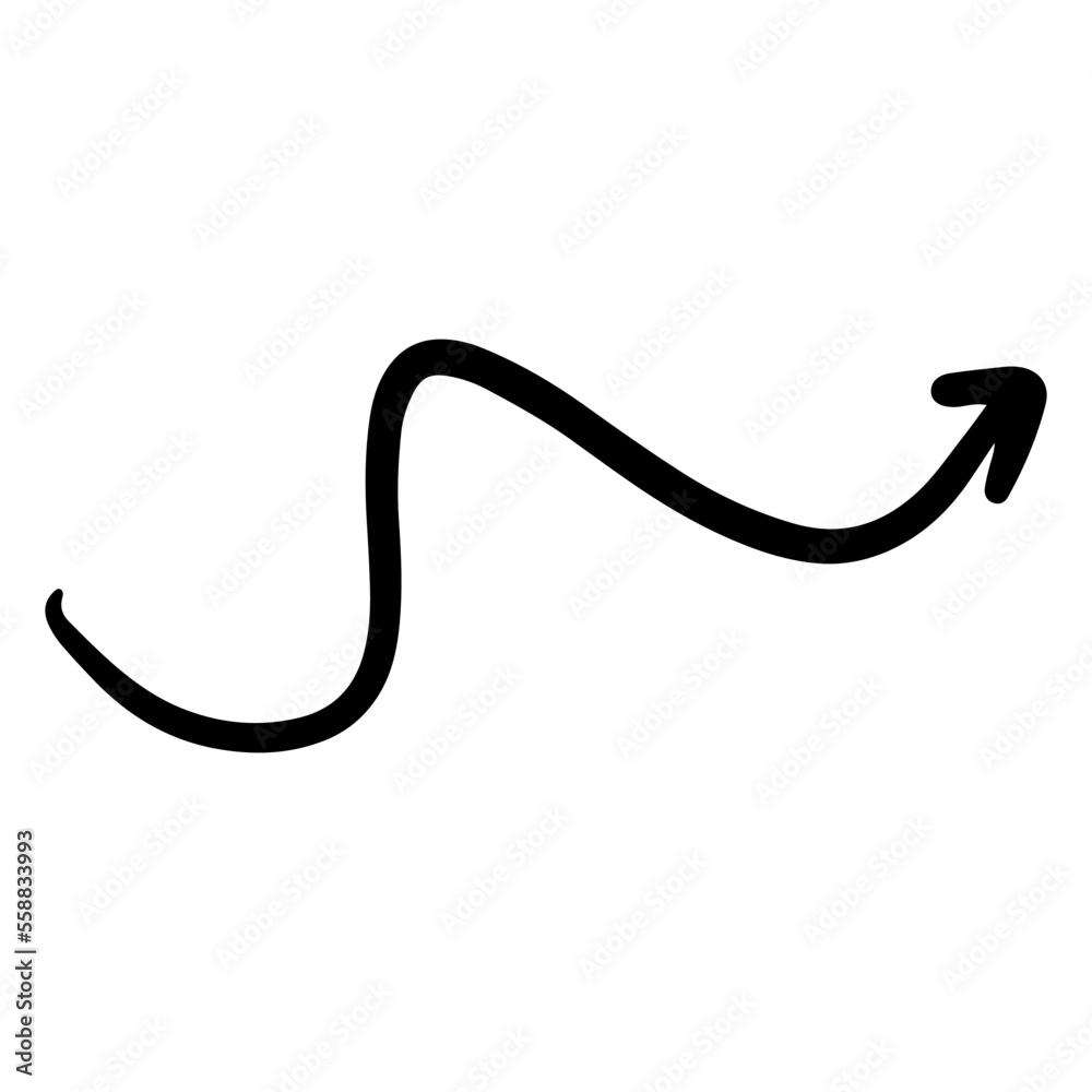 arrow hand drawn png. Vector illustration