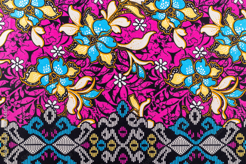 Naklejka premium Thai silk traditional motif textile and texture background.