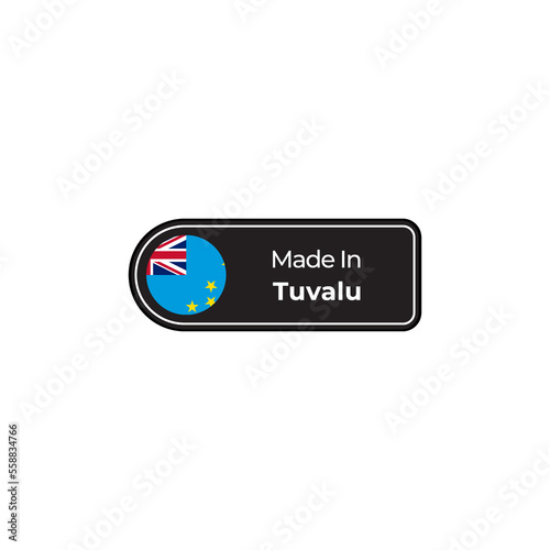 Made in Tuvalu black label design with national flag