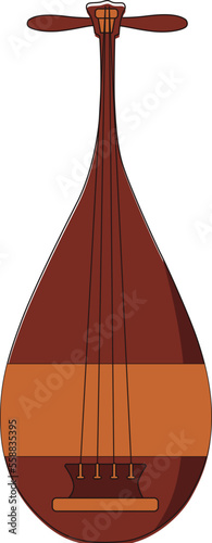 Biwa Traditional Music Instrument Vector