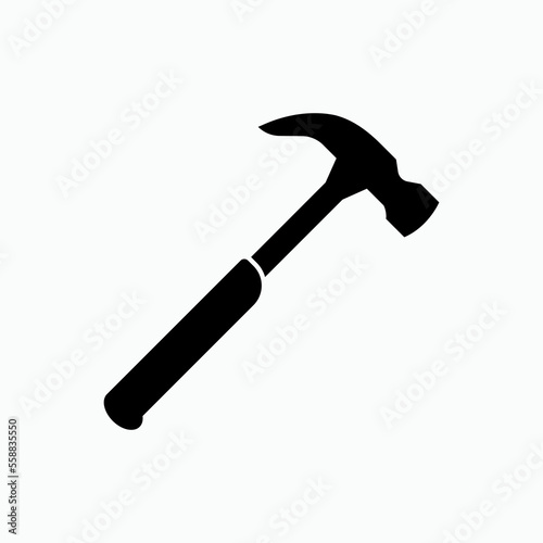 Hammer Icon. Carpentry Tool. Construction Equipment Symbol - Vector. 