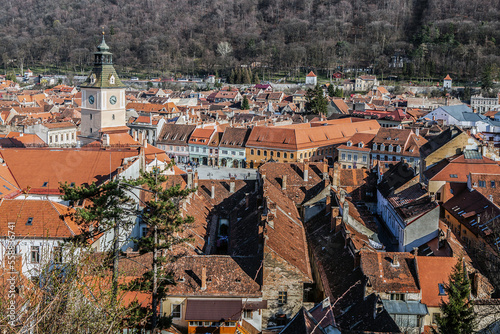 Panoramic view of the city of Brasov in Romania.