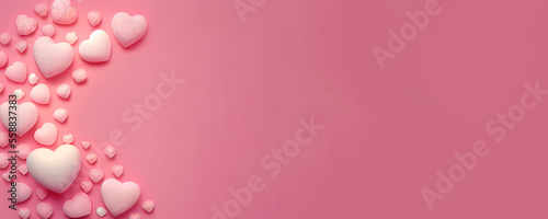 Valentine Card Holiday concept In Romantic Background. Love concept. Wide angle format banner.