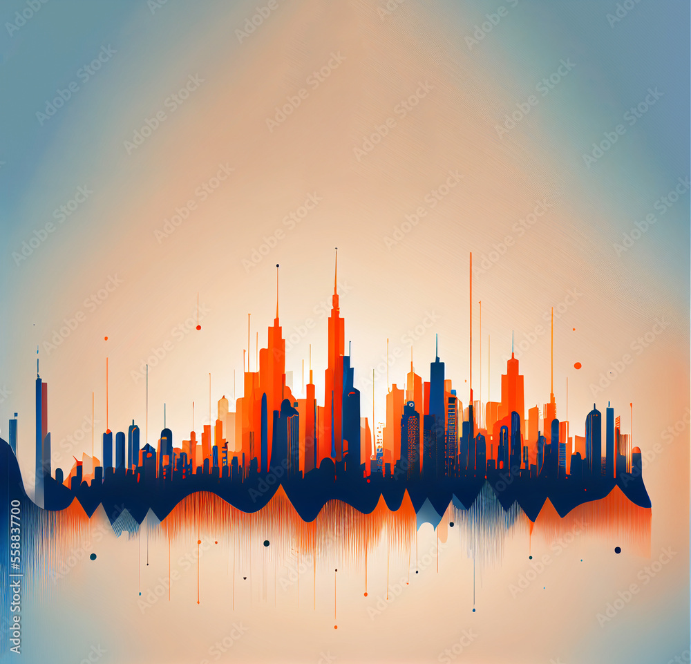 Simple Abstract Cityscape Background. Generative ai