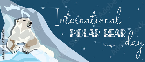 International Polar Bear Day vector. Polar Bear Day Poster or banner February 27. Important day
