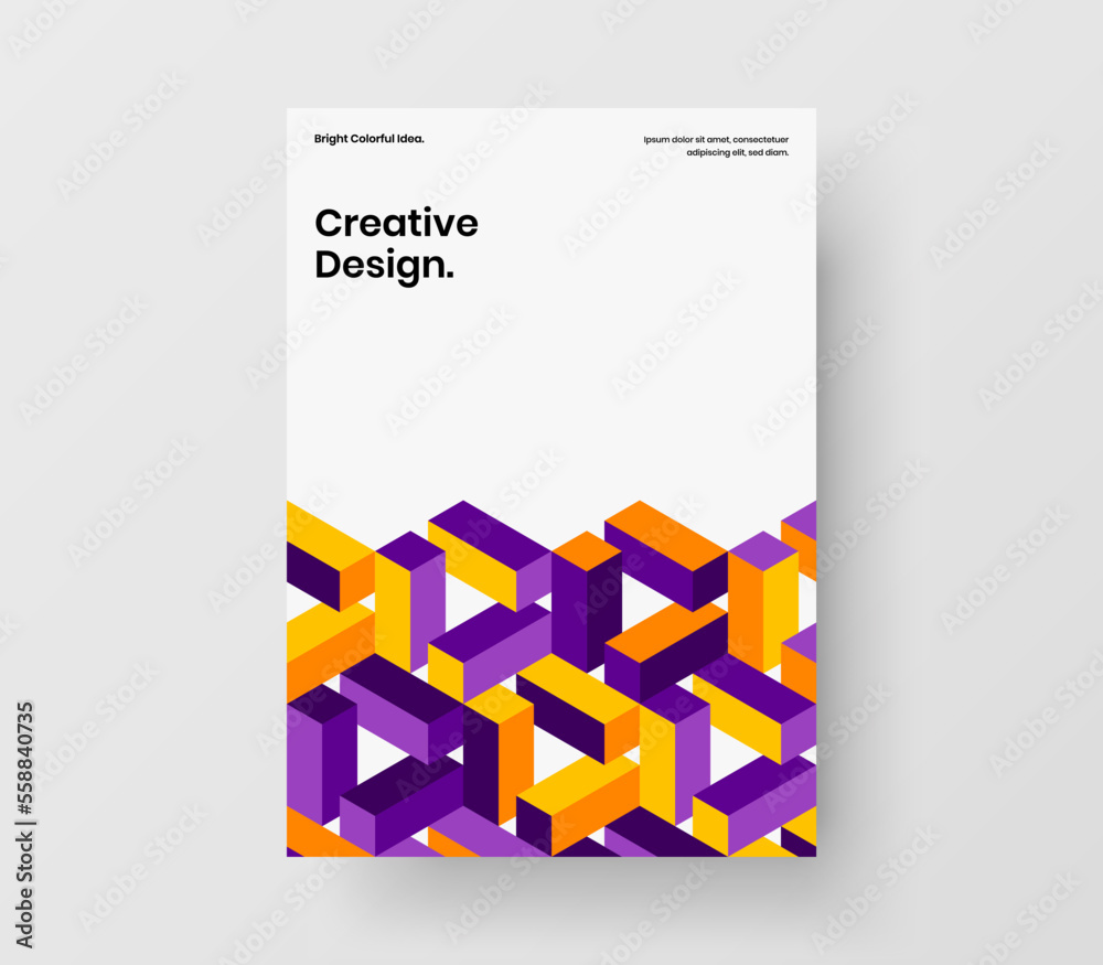 Modern company brochure vector design concept. Clean geometric hexagons annual report template.