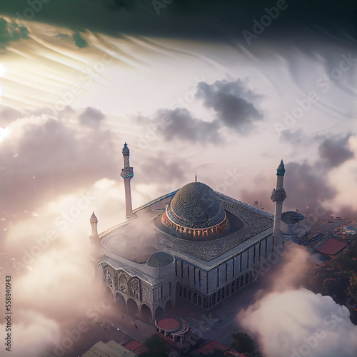 Mosque over the sky, Mosque background, Mosque wallpaper, Islamic, Ramadan, Islamic holiday banner