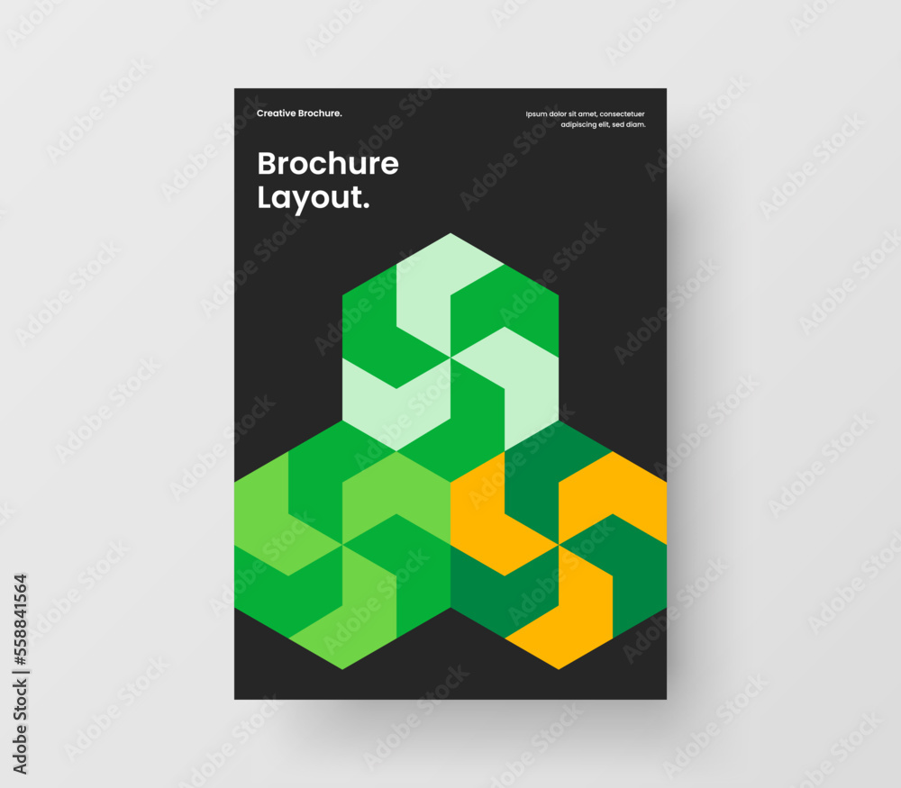 Fototapeta premium Simple book cover A4 design vector layout. Vivid mosaic tiles poster concept.