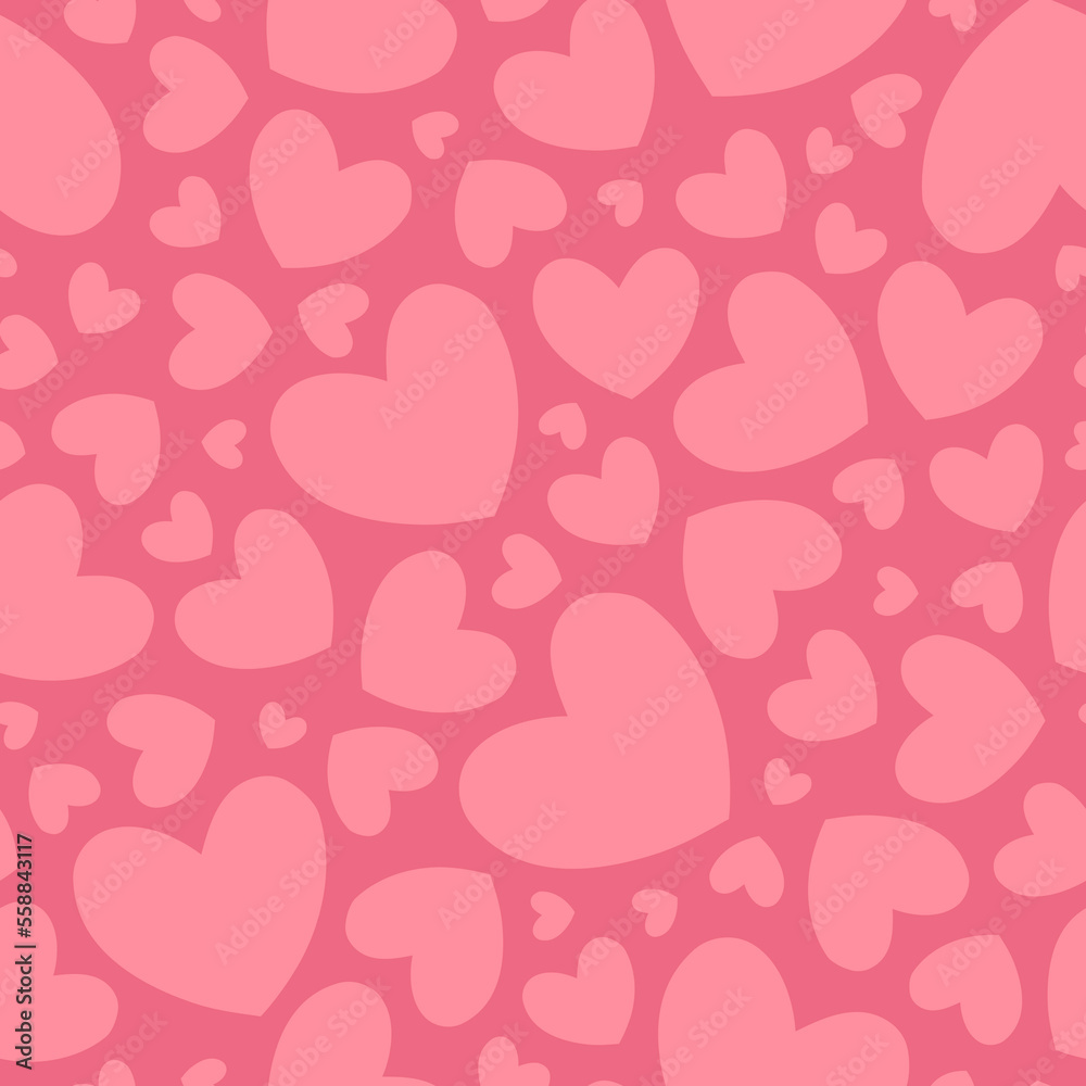 Pink heart shapes seamless pattern background