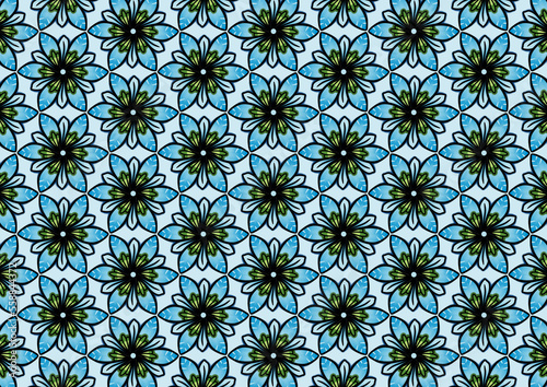 Pattern flower refreshing blue color 