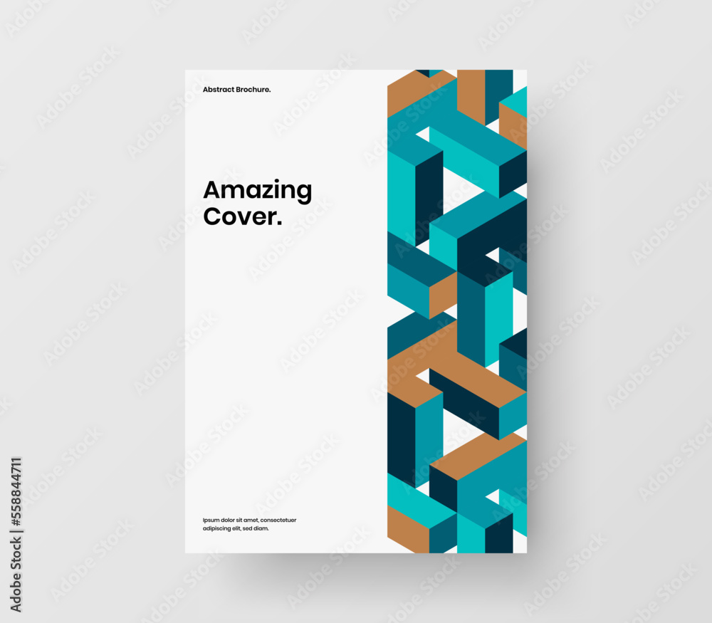 Unique geometric shapes company identity concept. Isolated handbill A4 design vector illustration. Unique geometric shapes company identity concept. Isolated handbill A4 design vector illustration.