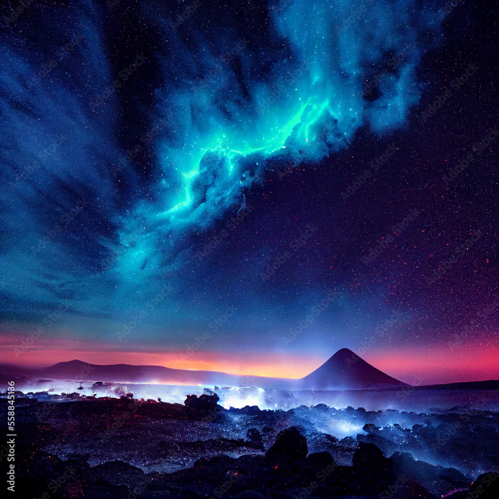 Vivid Lava Fields, AI Vivid Lava Fields, AI