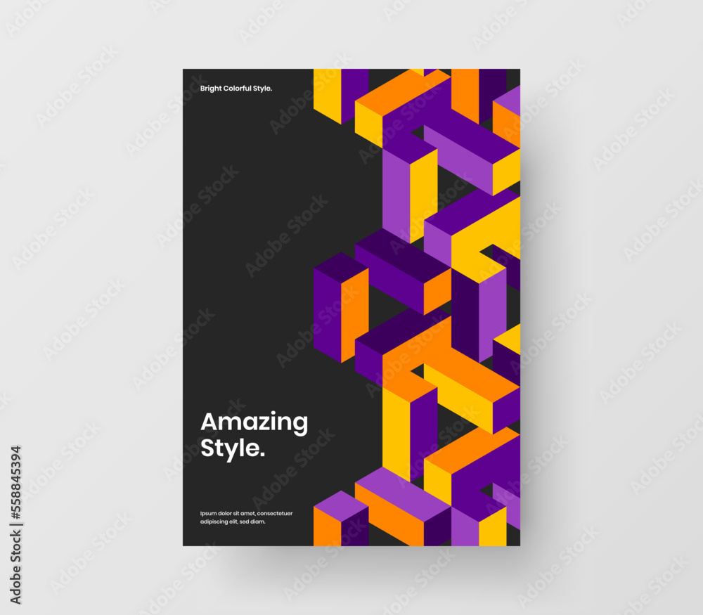 Isolated geometric shapes magazine cover template. Colorful leaflet vector design illustration. Isolated geometric shapes magazine cover template. Colorful leaflet vector design illustration.
