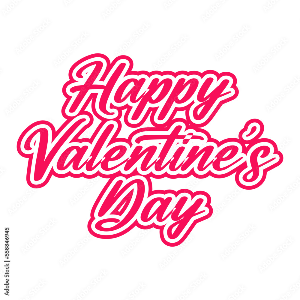Pink Flat Valentine`s Day Lettering 2 Pink Flat Valentine`s Day Lettering 2