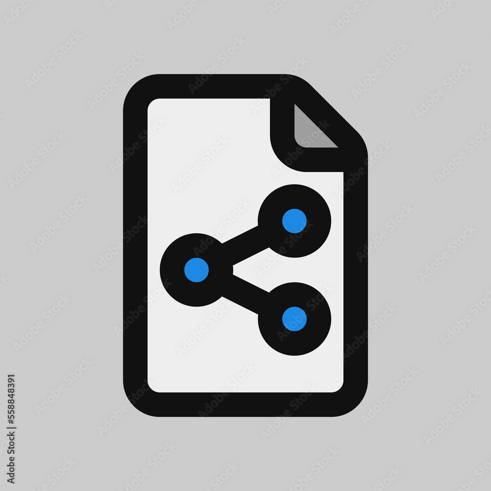 Share file icon in filled line style, use for website mobile app presentation Share file icon in filled line style, use for website mobile app presentation