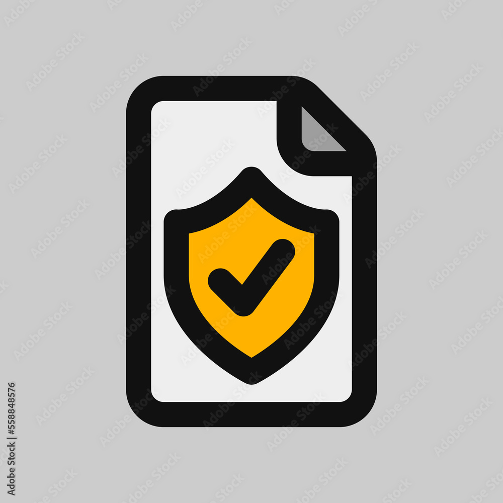 Protect file icon in filled line style, use for website mobile app presentation Protect file icon in filled line style, use for website mobile app presentation