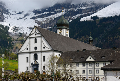 Engelberg, Canton Obwalden, Switzerland, Europe - Engelberg Abbey, Kloster Engelberg,  Benedictine monastery founded in 1120 in Uri Alps photo