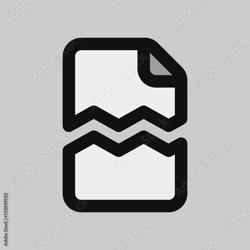 Corrupted file icon in filled line style, use for website mobile app presentation