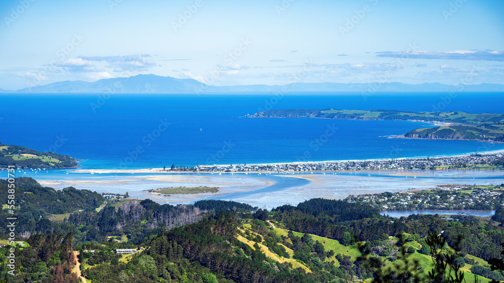 Omaha Beach. Auckland, New Zealand. Aerial view.