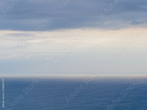 Low evening clouds over Tasman sea coast