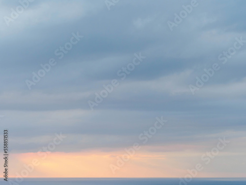 Low evening clouds over Tasman sea coast