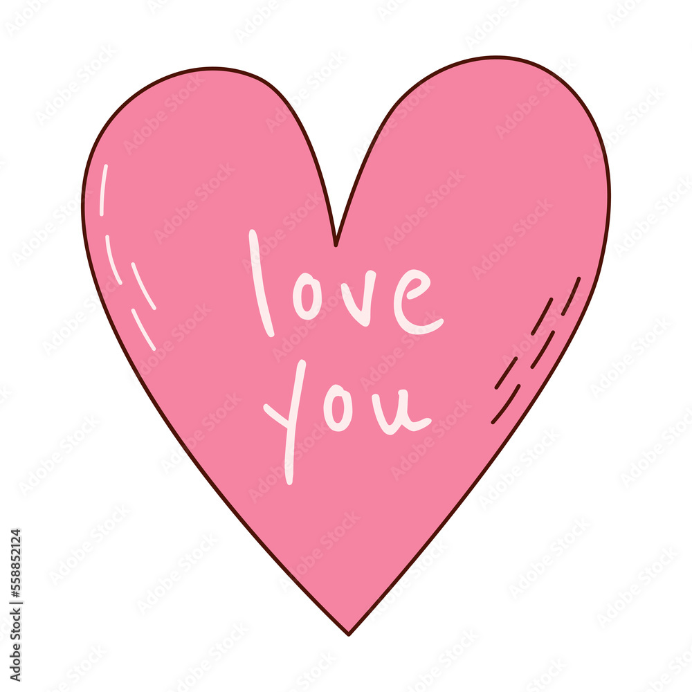Hand drawn heart for Valentine day. Design elements for posters, greeting cards, banners and invitations.