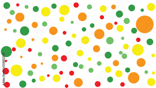 abstract orange yellow red green polka dot fabric geometric vector pattern background 