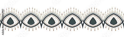 Ethnic pattern geometric design folklore ornament. Tribal ethnic vector texture. Seamless striped pattern in Aztec style. Figure tribal embroidery. Indian EP.12