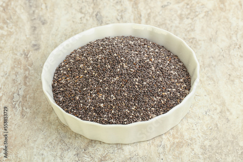 Chia seeds in the bowl