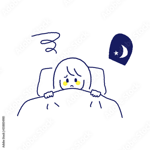 夜眠れず困っている女の子