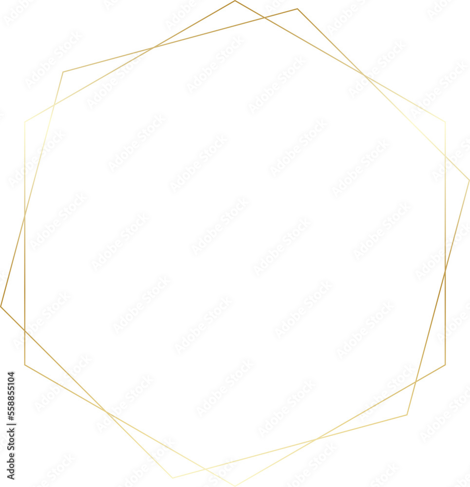 Luxury gold polygon shape frame Luxury gold polygon shape frame