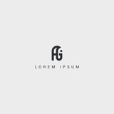 Outstanding professional letter AG GA logo design black and white color initial based Monogram icon.