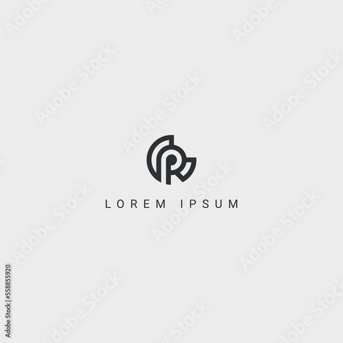 Outstanding professional letter CR RC logo design black and white color initial based Monogram icon.