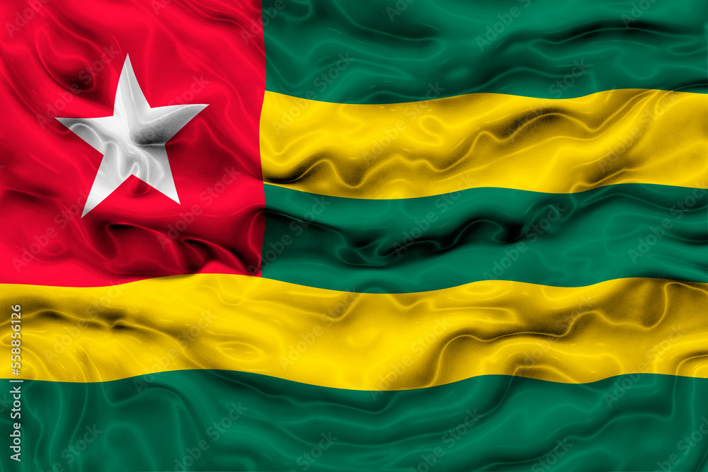 National flag of Togo. Background with flag of Togo. National flag of Togo. Background with flag of Togo.