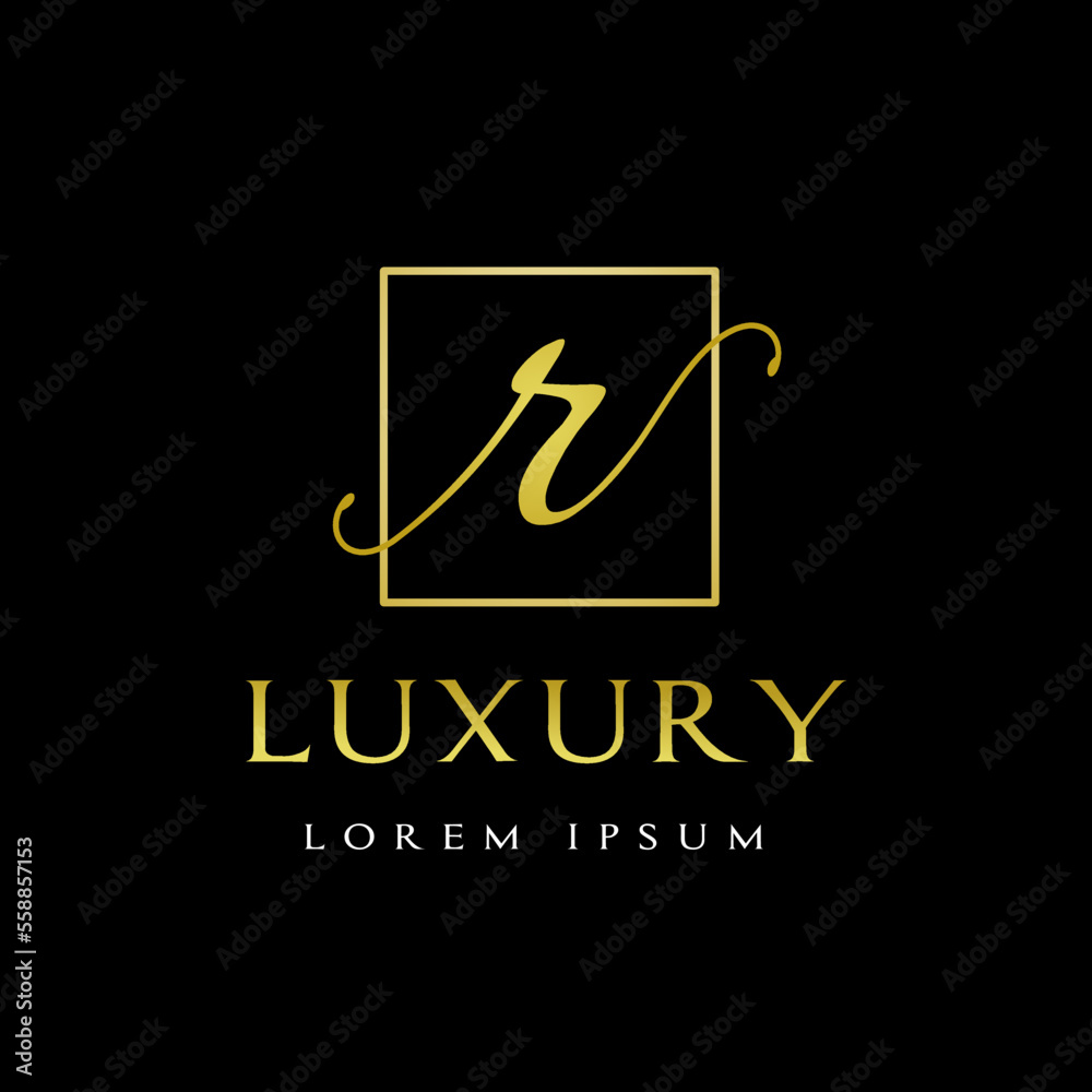 Luxury R Letter vector template logo. This font with gold and beautiful design, suitable for jewelry, cosmetic and brand. Luxury R Letter vector template logo. This font with gold and beautiful design, suitable for jewelry, cosmetic and brand.