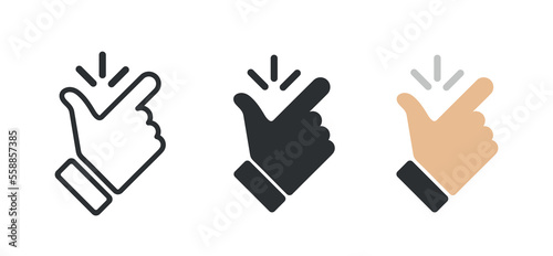 Snap finger icon illustration 10 EPS.