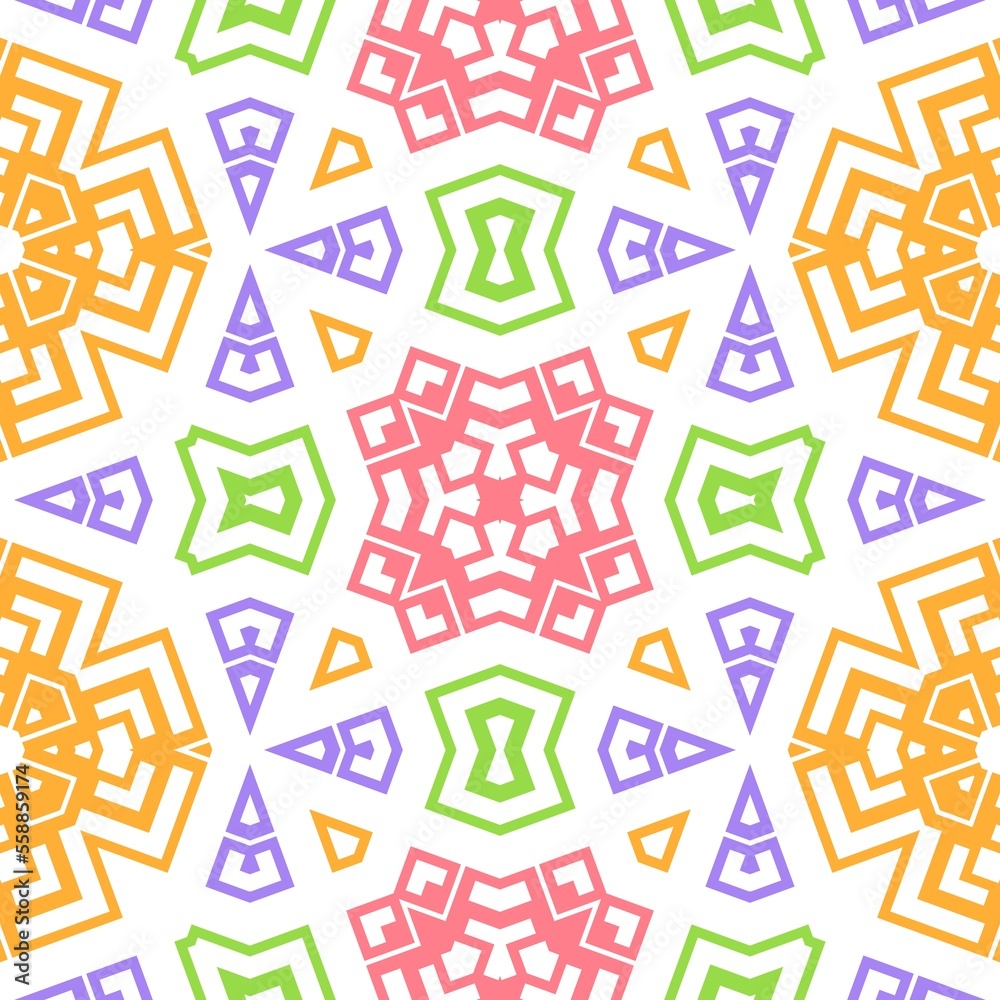 Seamless pastel colored pattern. Blue, purple, red, green and white geometric design background Seamless pastel colored pattern. Blue, purple, red, green and white geometric design background