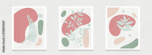 Abstract Nature Art of Various Leaves Botanical Minimal Illustration Collection Set © ralisetdes