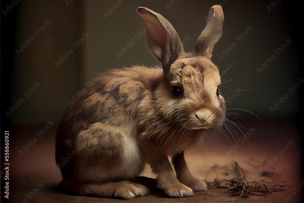 Obraz premium Rabbit portrait, generative ia